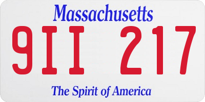MA license plate 9II217