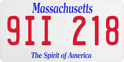 MA license plate 9II218