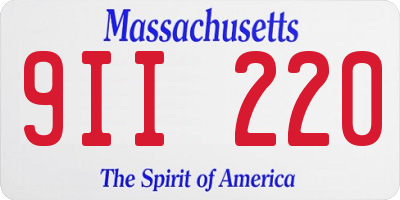 MA license plate 9II220