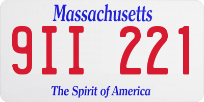 MA license plate 9II221