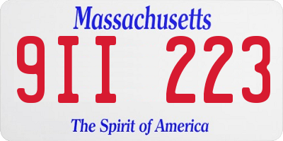 MA license plate 9II223
