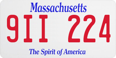 MA license plate 9II224