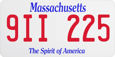 MA license plate 9II225
