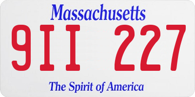 MA license plate 9II227