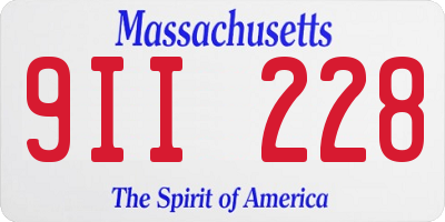 MA license plate 9II228