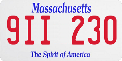 MA license plate 9II230