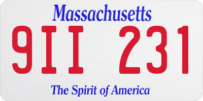 MA license plate 9II231