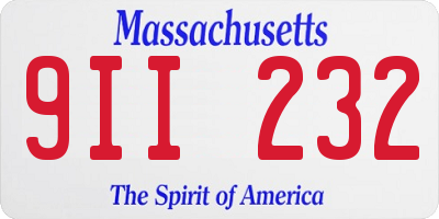 MA license plate 9II232