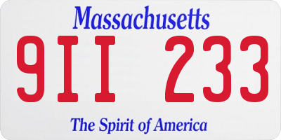 MA license plate 9II233