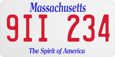 MA license plate 9II234