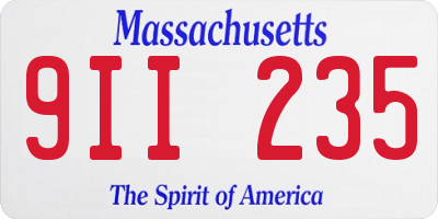 MA license plate 9II235