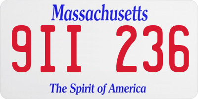 MA license plate 9II236