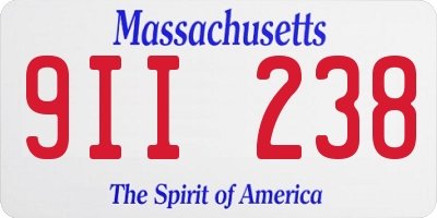 MA license plate 9II238