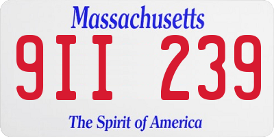 MA license plate 9II239