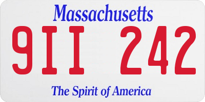 MA license plate 9II242