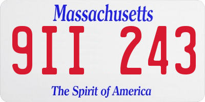 MA license plate 9II243