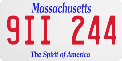 MA license plate 9II244