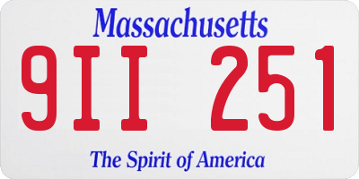 MA license plate 9II251