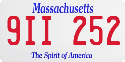 MA license plate 9II252