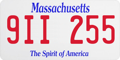 MA license plate 9II255
