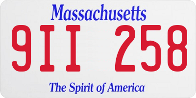 MA license plate 9II258