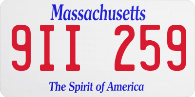 MA license plate 9II259