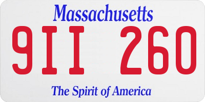 MA license plate 9II260