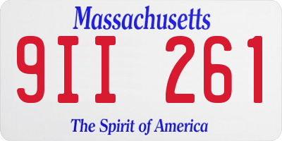MA license plate 9II261