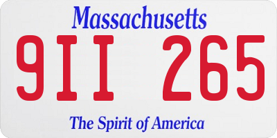 MA license plate 9II265