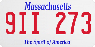 MA license plate 9II273