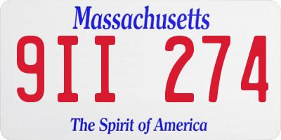 MA license plate 9II274