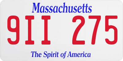MA license plate 9II275