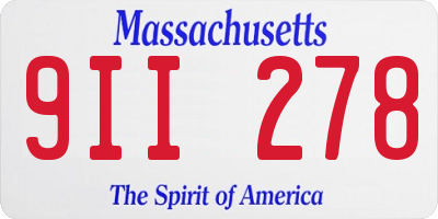 MA license plate 9II278