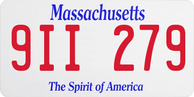 MA license plate 9II279