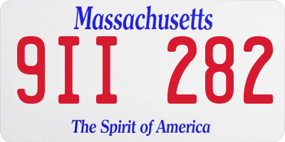 MA license plate 9II282