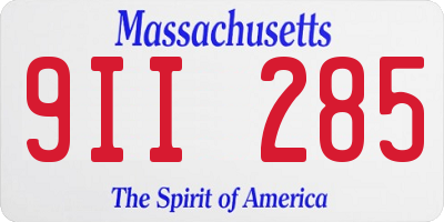 MA license plate 9II285