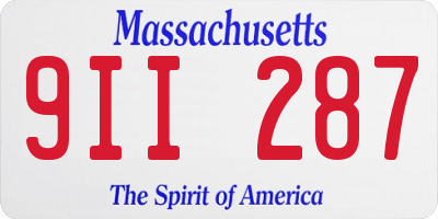 MA license plate 9II287
