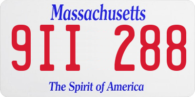 MA license plate 9II288