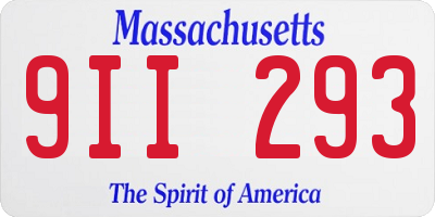 MA license plate 9II293