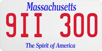 MA license plate 9II300