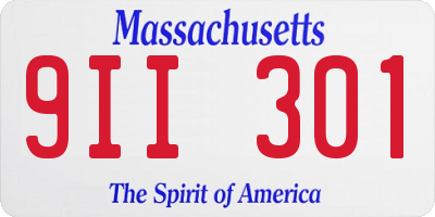 MA license plate 9II301