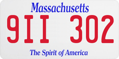 MA license plate 9II302