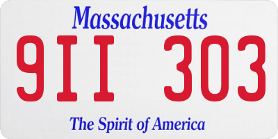 MA license plate 9II303