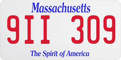 MA license plate 9II309