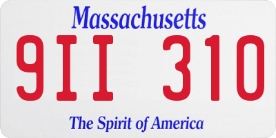 MA license plate 9II310