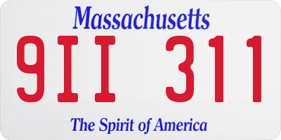 MA license plate 9II311