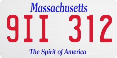 MA license plate 9II312