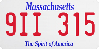 MA license plate 9II315