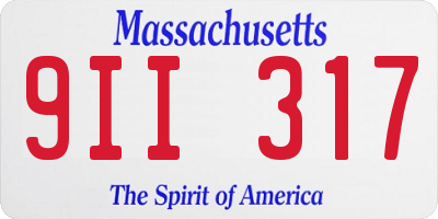 MA license plate 9II317
