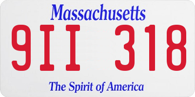 MA license plate 9II318